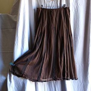 Ladies Ankle Length Cotton Skirt w/Gauze Overlay